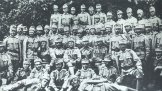 Гашек среди солдат 11 роты 91 полка перед отъездом на фронт. Чешские Будейовицы, 1915